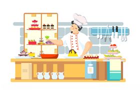 创意餐馆厨师海报