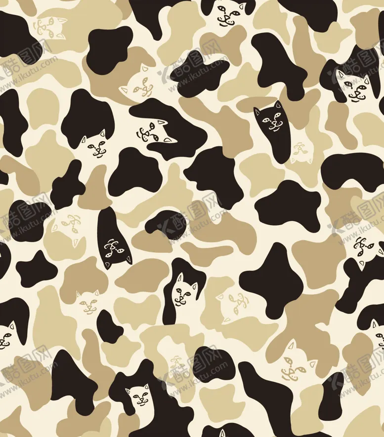 编号：70592710041425554177【酷图网】源文件下载-小狗迷彩印花图案