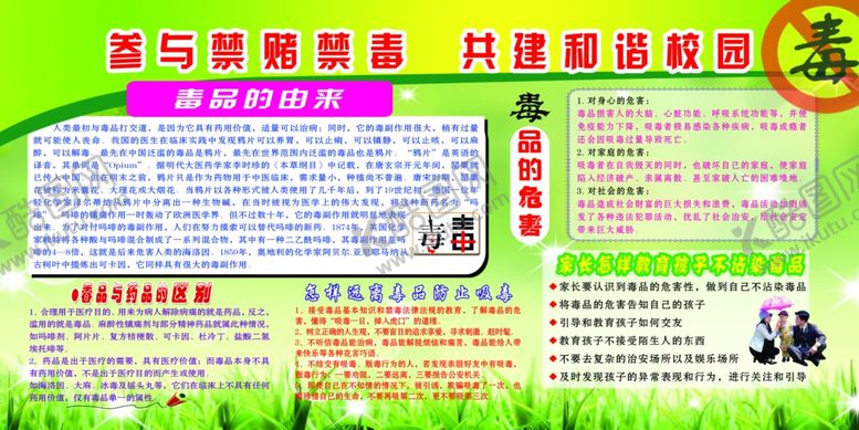 编号：90405707031542175052【酷图网】源文件下载-禁毒展板