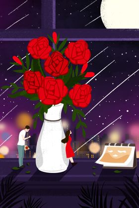 情人节插画海报