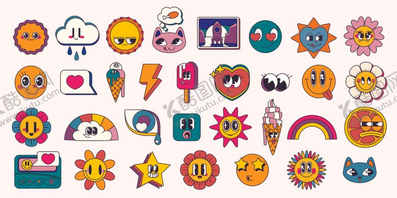 编号：78923310042328072379【酷图网】源文件下载-多彩趣味表情图标集合