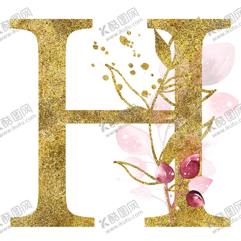 编号：24765510131941499799【酷图网】源文件下载-手绘水彩花卉英文字母logo
