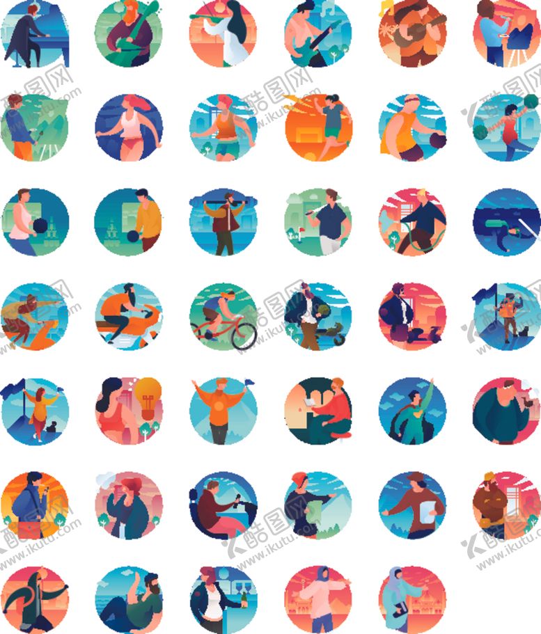 编号：74145309231124544537【酷图网】源文件下载-各种运动插画