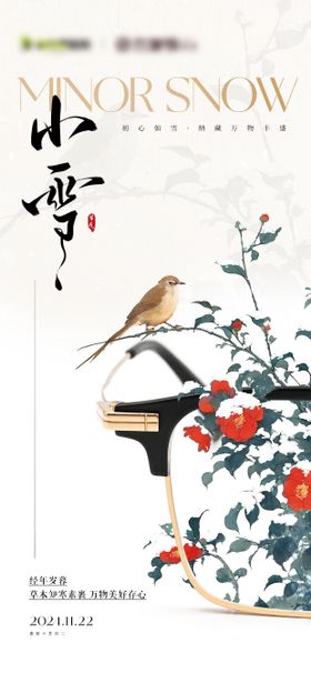 眼镜店小雪节气海报