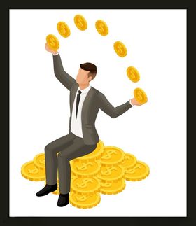 手绘商务人物士办公办公