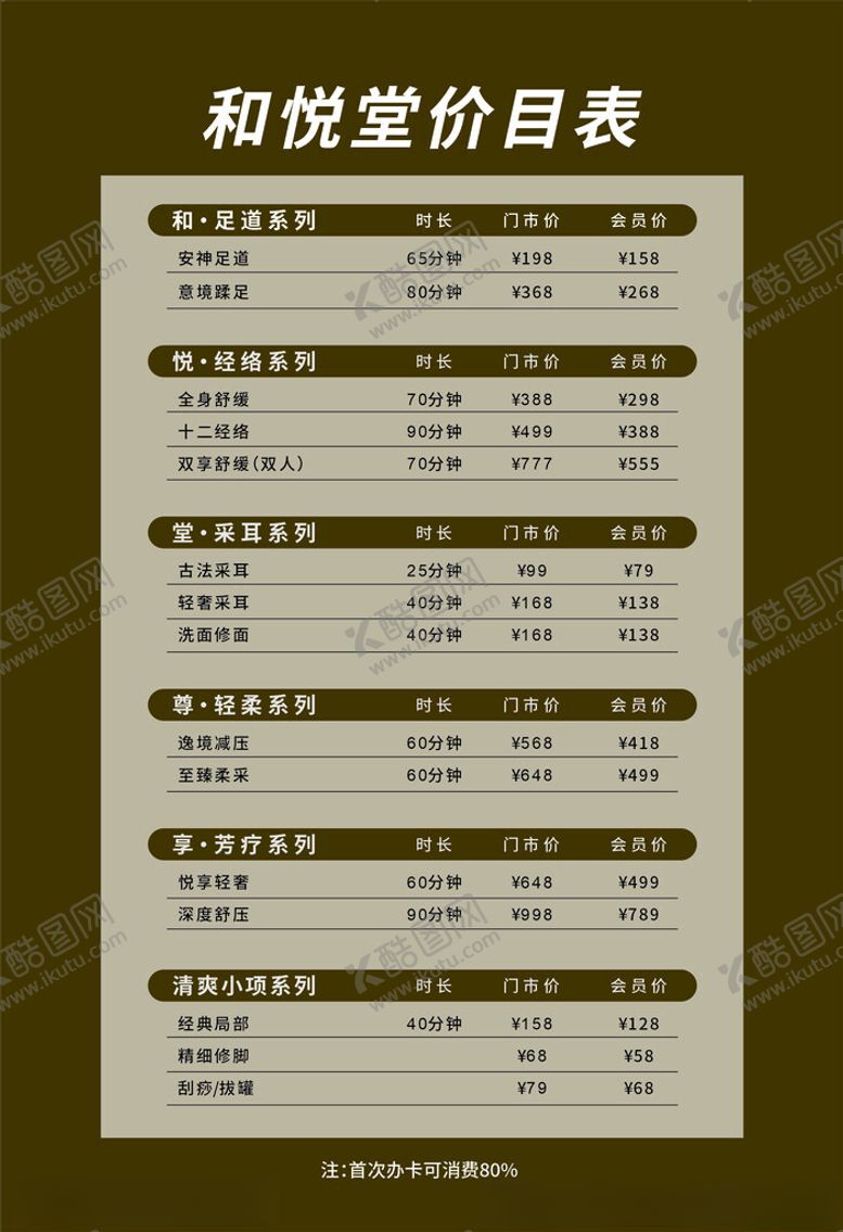 编号：44451302191918305226【酷图网】源文件下载-足浴价目表