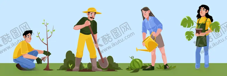 编号：11735402270506494297【酷图网】源文件下载-种植园艺植树节矢量插画