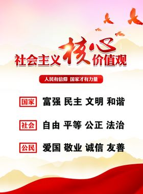 核心价值观党建展板社会主义海报社会主义设计