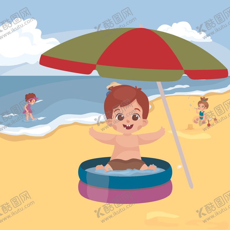 编号：60364806181723137673【酷图网】源文件下载-卡通沙滩