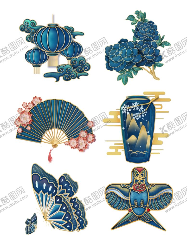 编号：60111309252254268193【酷图网】源文件下载-2020年度经典蓝中国风微立体