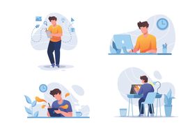 人物插图扁平办公人物矢量插图