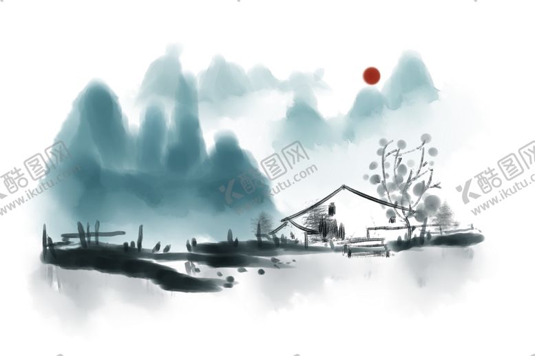 编号：71312901150026243744【酷图网】源文件下载-水墨山水素材图片