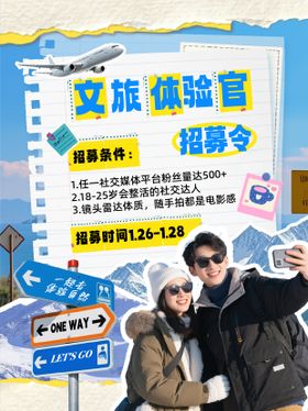 拼贴时尚文旅体验官招募海报