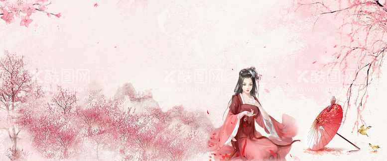 编号：73510811142027179107【酷图网】源文件下载- 手绘桃花插画海报图片