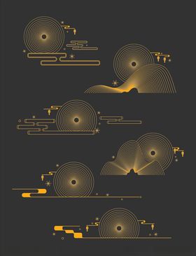 金色光效科技感元素集合