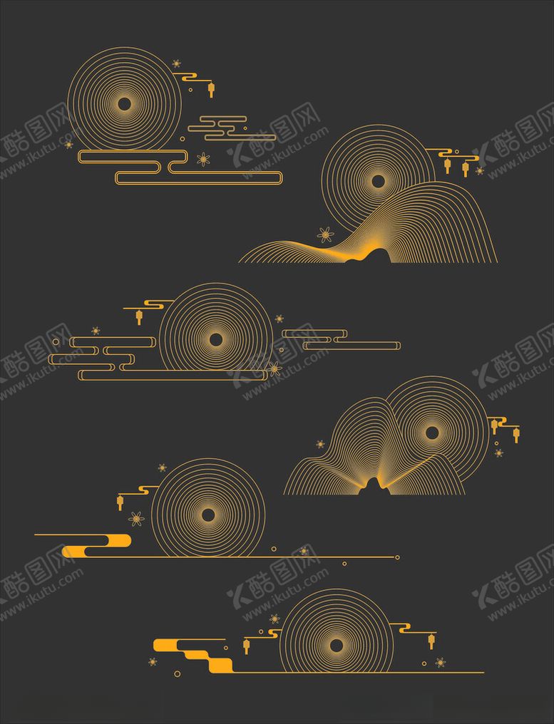 编号：84083004161157555258【酷图网】源文件下载-金色光效科技感元素集合