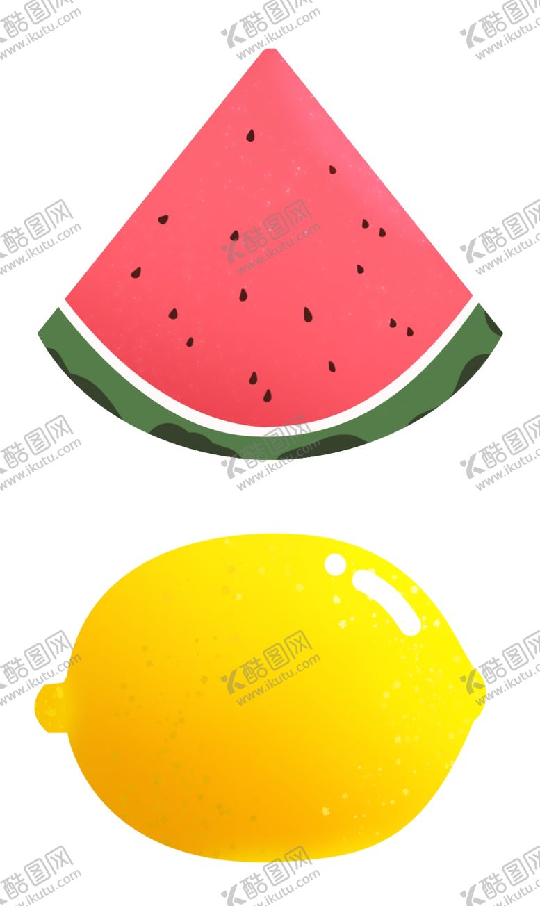 编号：35577601271016095491【酷图网】源文件下载-西瓜柠檬水果元素
