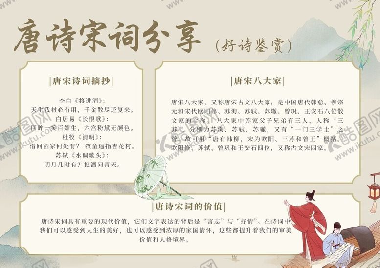 编号：43365103150210461338【酷图网】源文件下载-艺术手抄报海报插画美术国风