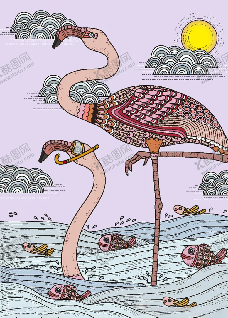 编号：88945409221533044398【酷图网】源文件下载-火烈鸟