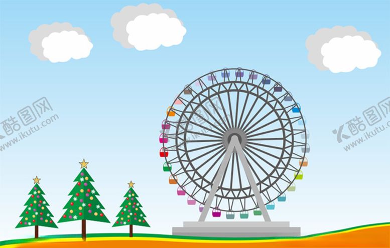 编号：10355610300418491933【酷图网】源文件下载-圣诞摩天轮