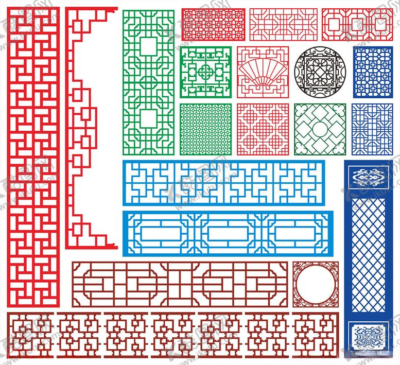 编号：54884310120255377518【酷图网】源文件下载-窗花镂空花纹屏风隔断雕花