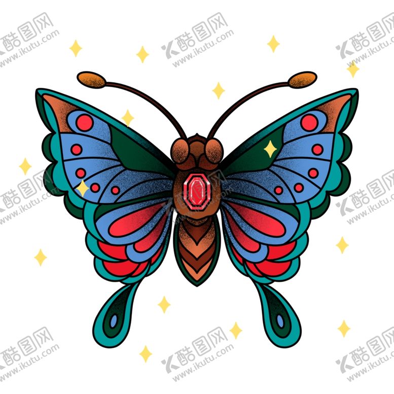 编号：22465504071101072379【酷图网】源文件下载-彩色蝴蝶图案