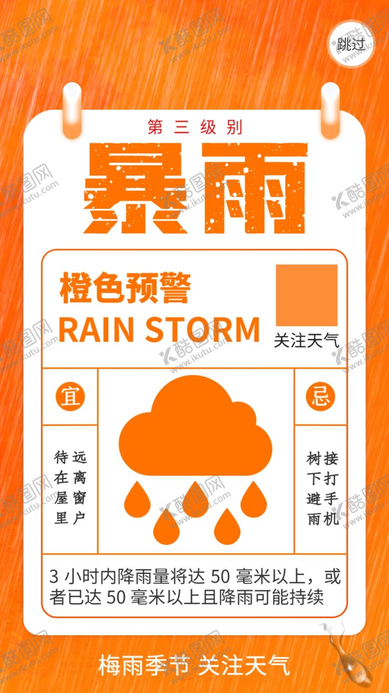 编号：57388810211635244521【酷图网】源文件下载-暴雨预警