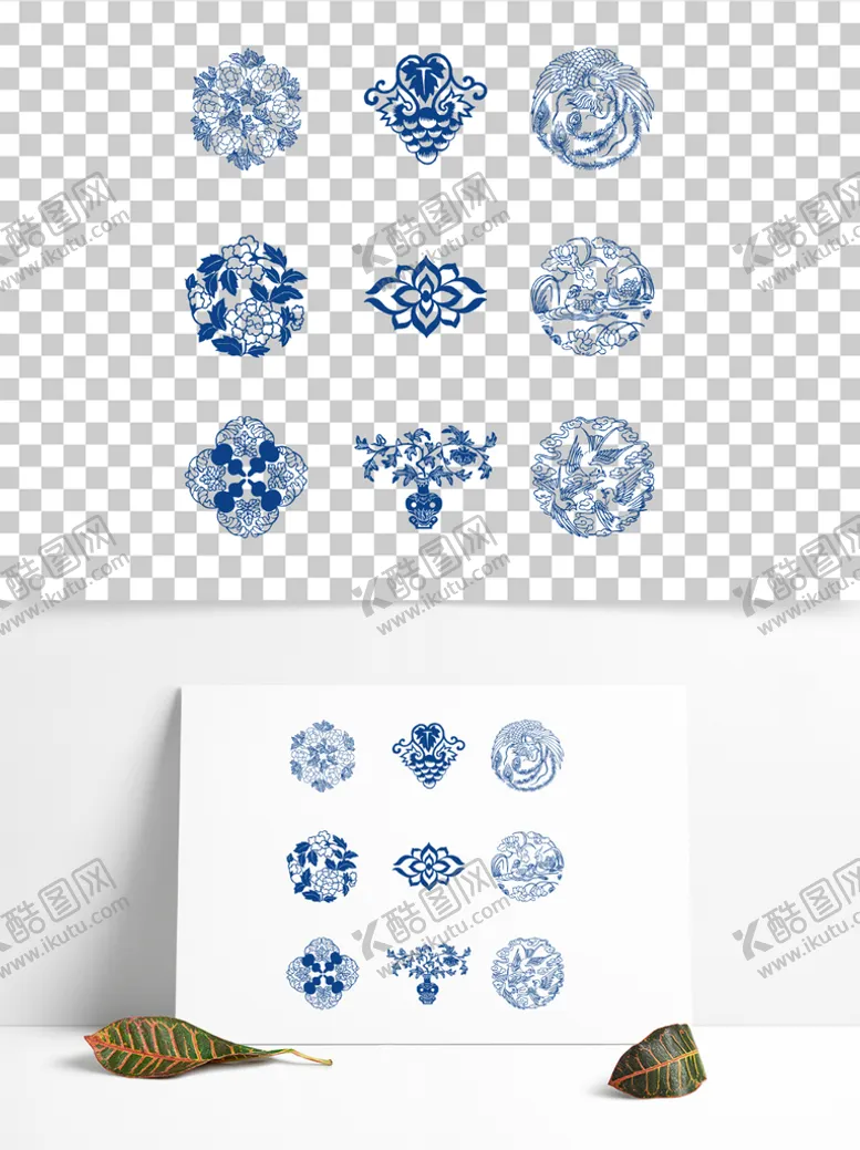 编号：39582409171257465019【酷图网】源文件下载-蓝白花纹
