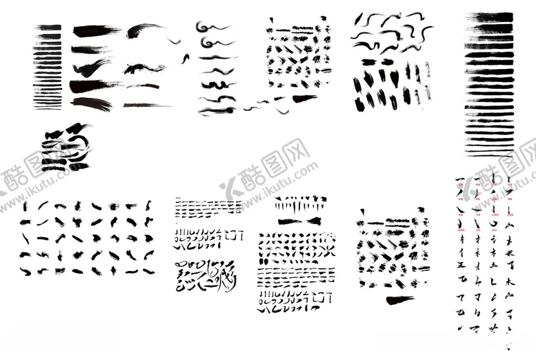 编号：34887406290602036805【酷图网】源文件下载-毛笔笔触合集