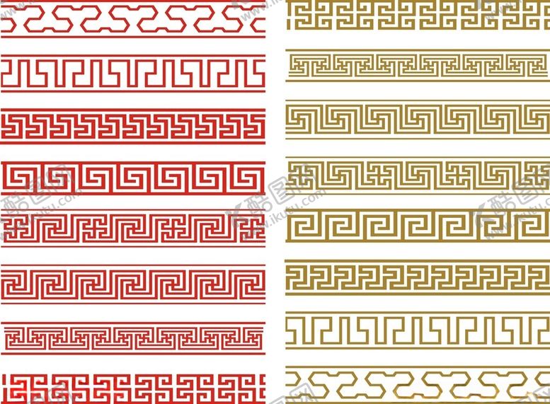 编号：44844504030324588022【酷图网】源文件下载-中式传统花纹边框图案集合
