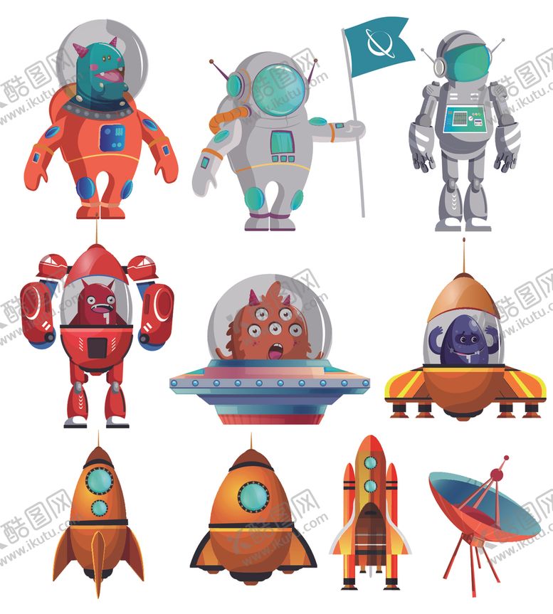 编号：43503709270150219949【酷图网】源文件下载-矢量卡通手绘宇航员
