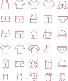 矢量可编辑衣服集合图片图标
