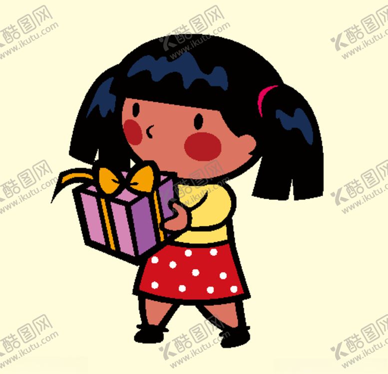 编号：63274909281806384785【酷图网】源文件下载-拿礼物的女孩