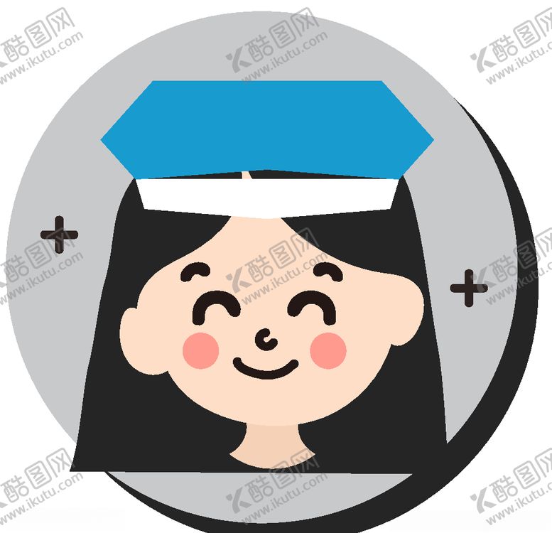 编号：59600205081302271238【酷图网】源文件下载-卡通博士帽女孩