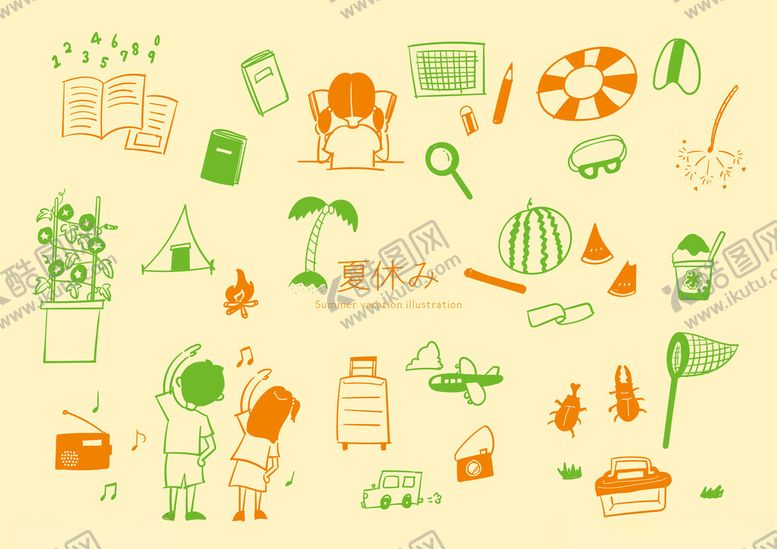 编号：42829511021101547343【酷图网】源文件下载-绿色家居生活元素插画