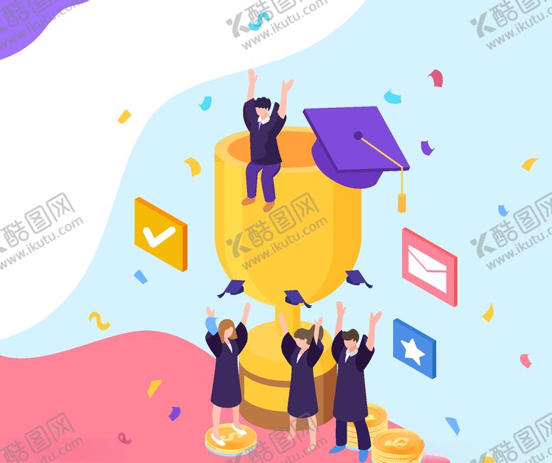 编号：70162310030250198178【酷图网】源文件下载-毕业插画