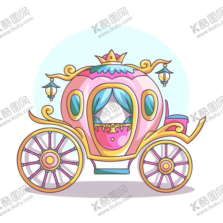 编号：04968209130429198123【酷图网】源文件下载-童话马车卡通插图