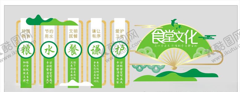 学校食堂文化明展板餐饮挂画