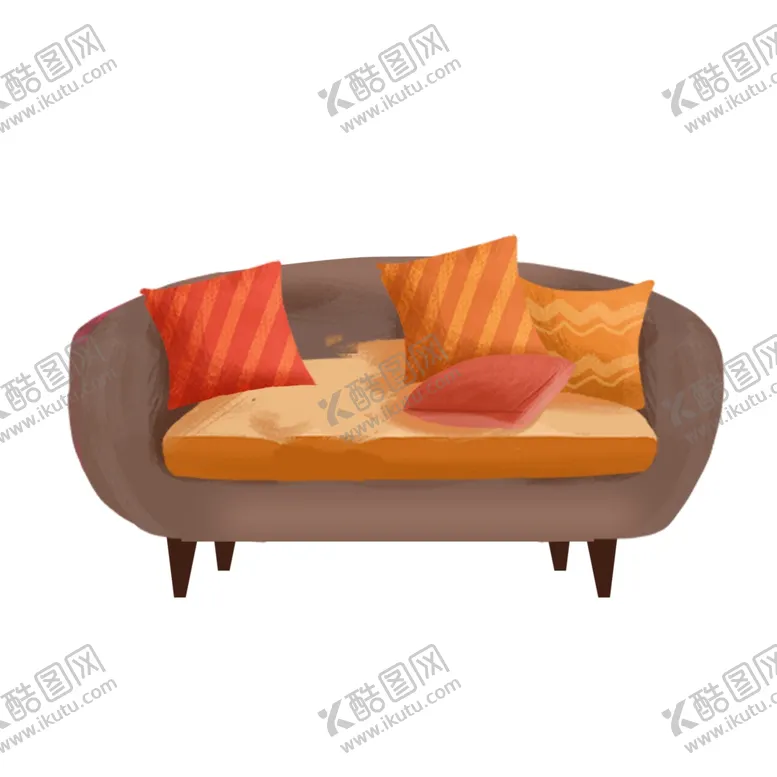编号：40186204271350033659【酷图网】源文件下载-卡通沙发装饰手绘元素