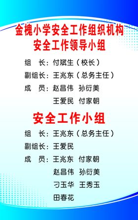 安全生产领导小组