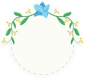 花朵标签免抠图边框png题栏