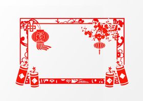 灯笼梅花边框