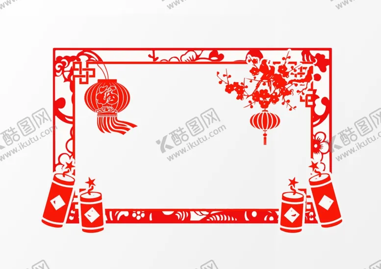 编号：32684909110524137596【酷图网】源文件下载-灯笼梅花边框