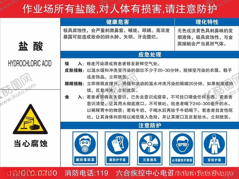 编号：94289401220913275965【酷图网】源文件下载-盐酸职业危害牌