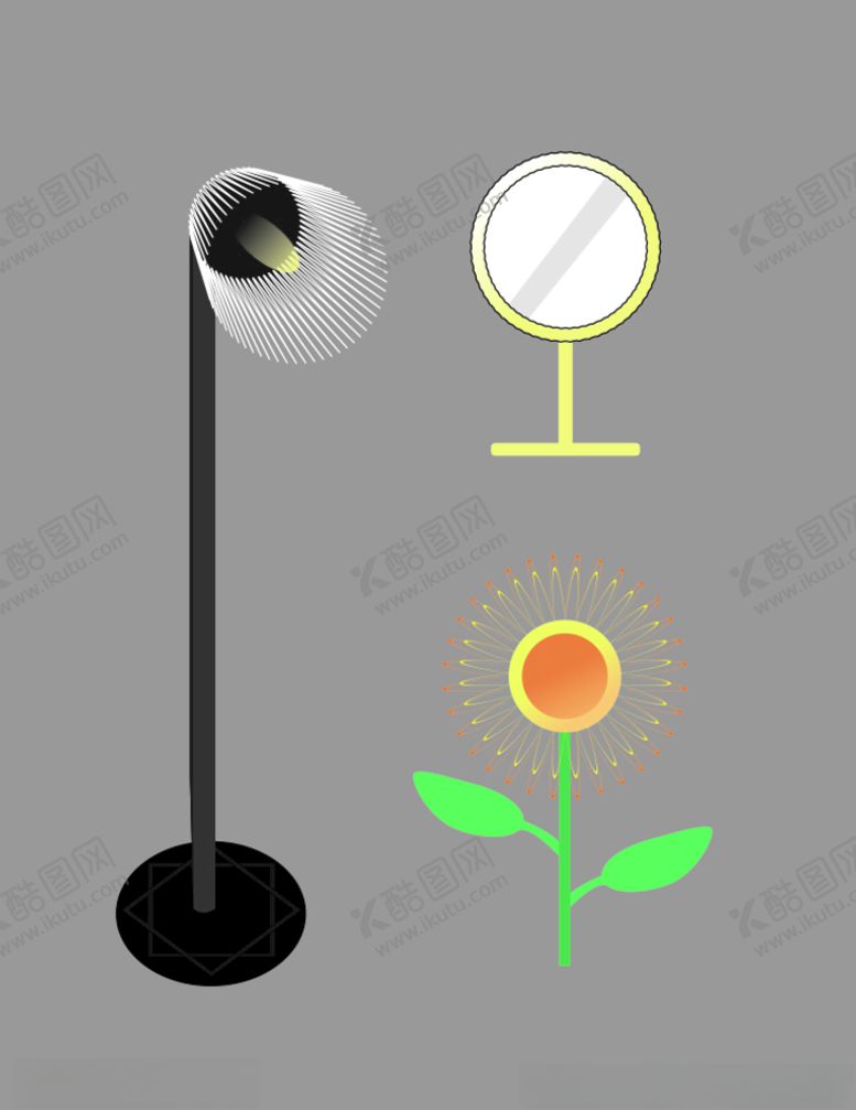 编号：85187110110836168658【酷图网】源文件下载-图标设计镜子向日葵落地灯