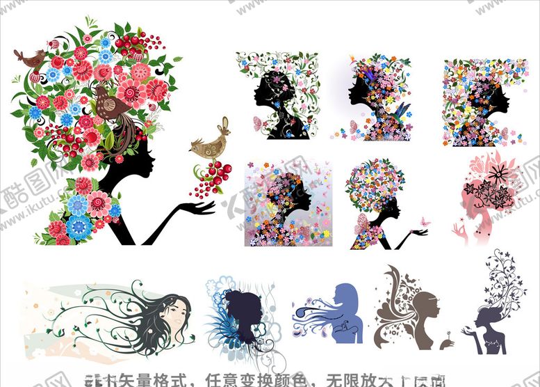 编号：38335310010630384847【酷图网】源文件下载-时尚潮流女人剪影