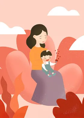 母亲节插画子首页子