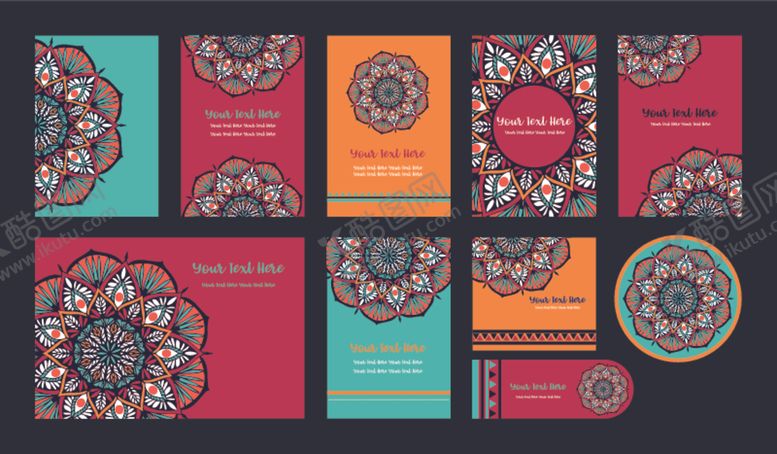 编号：51291209292330128956【酷图网】源文件下载-古典花纹卡片