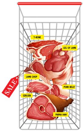 素描火腿肉