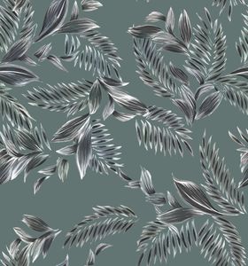 清新绿叶植物无缝图案